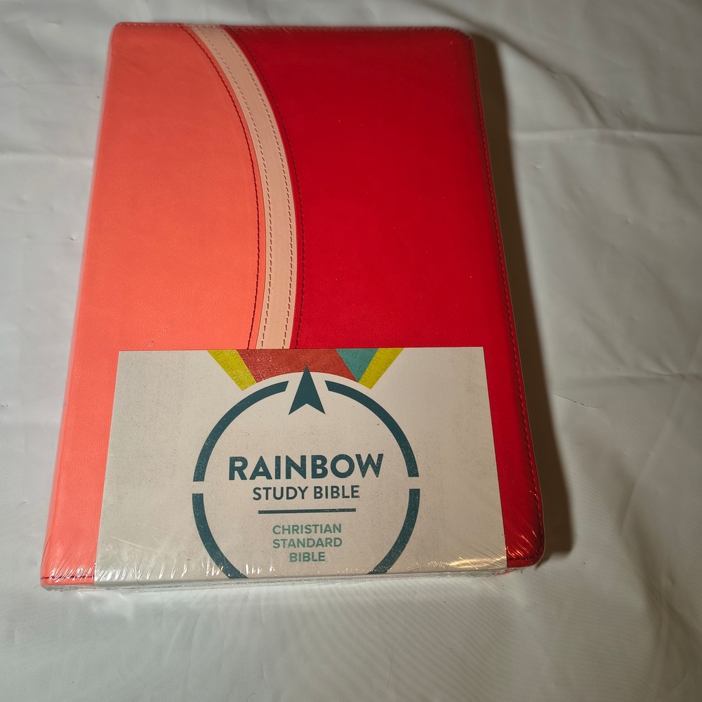 CSB Rainbow Study Bible Pink LeatherTouch Christian Standard Bible Holman NEW